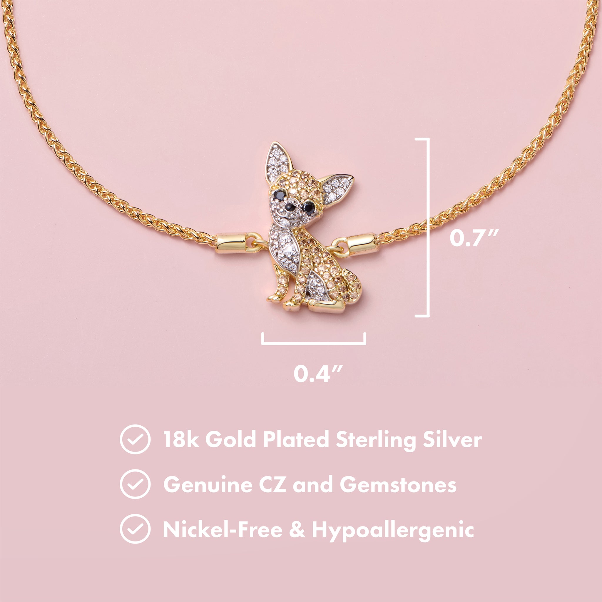 Chihuahua Sterling Silver Bolo Bracelet