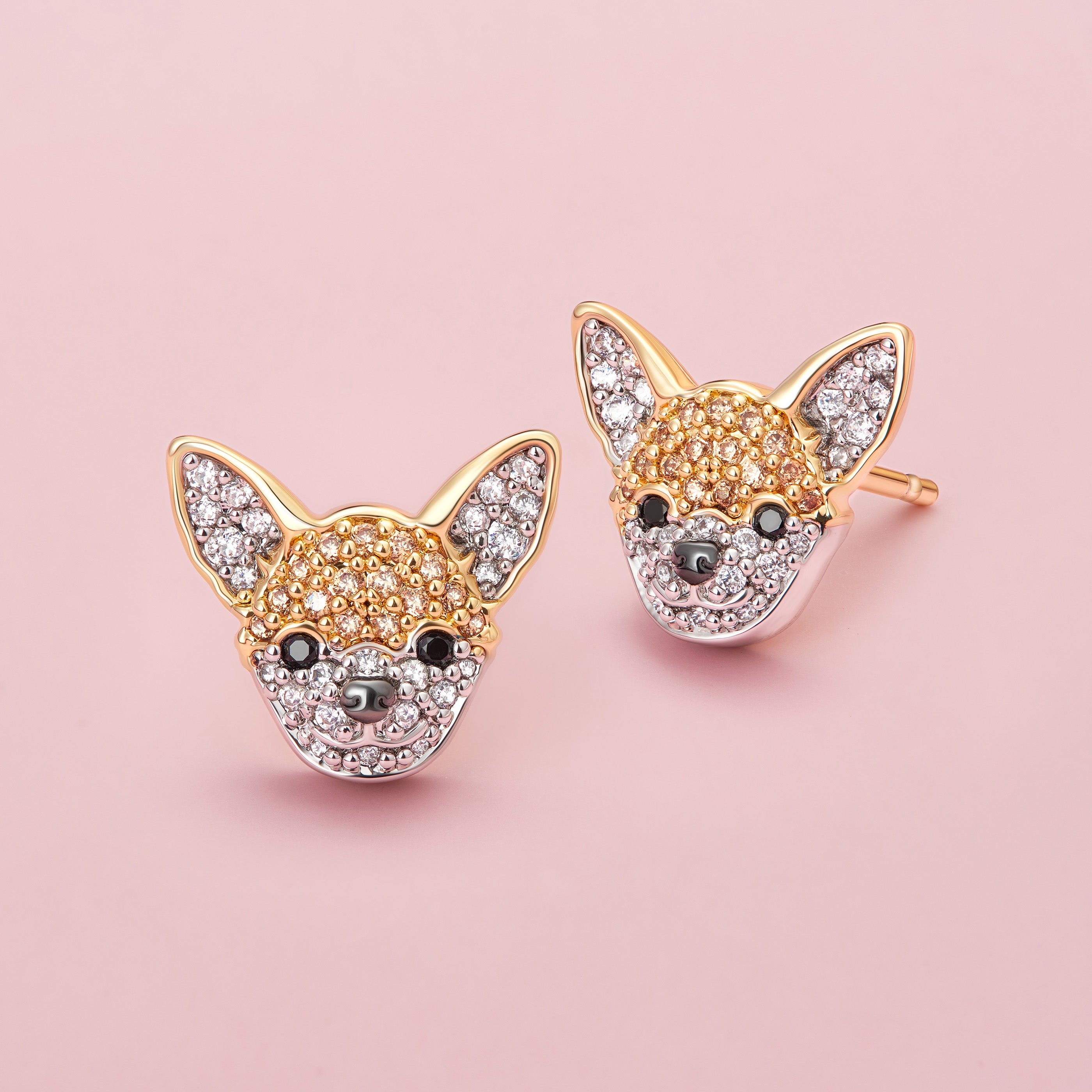 Chihuahua Sterling Silver Stud Earrings