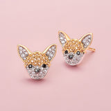 Chihuahua Sterling Silver Stud Earrings