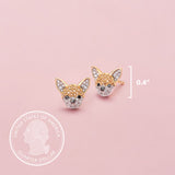 Chihuahua Sterling Silver Stud Earrings