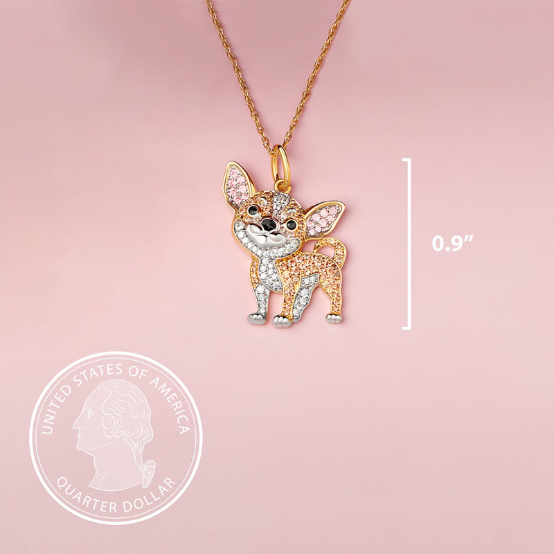 Chihuahua Sterling Silver Pendant Necklace