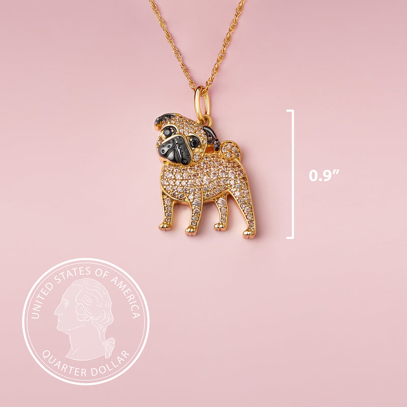 Pug Sterling Silver Pendant Necklace