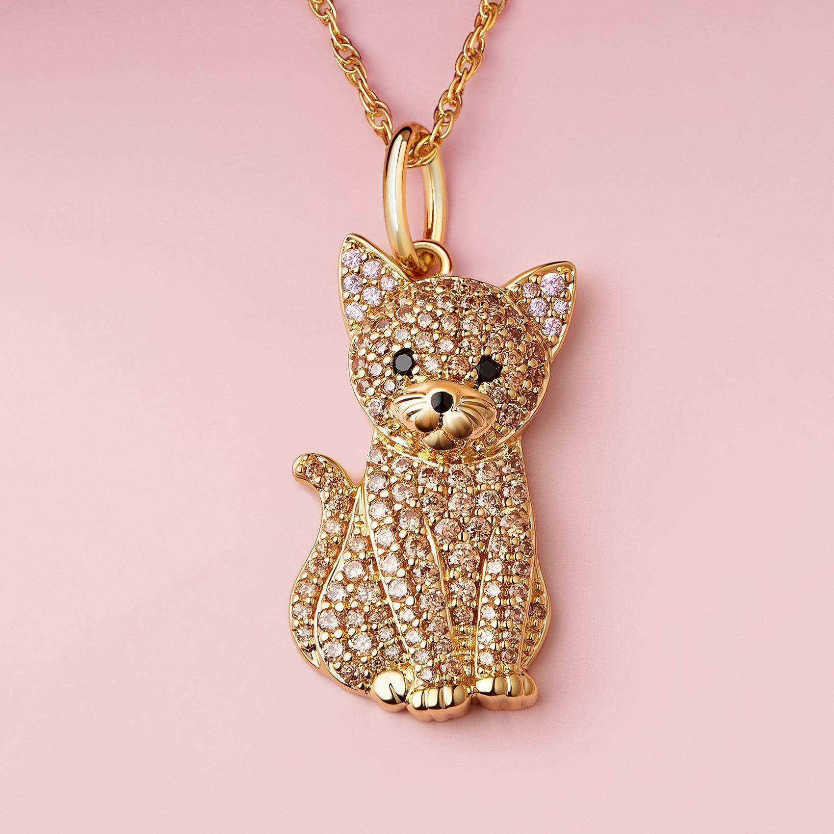 Cat Sterling Silver Pendant Necklace