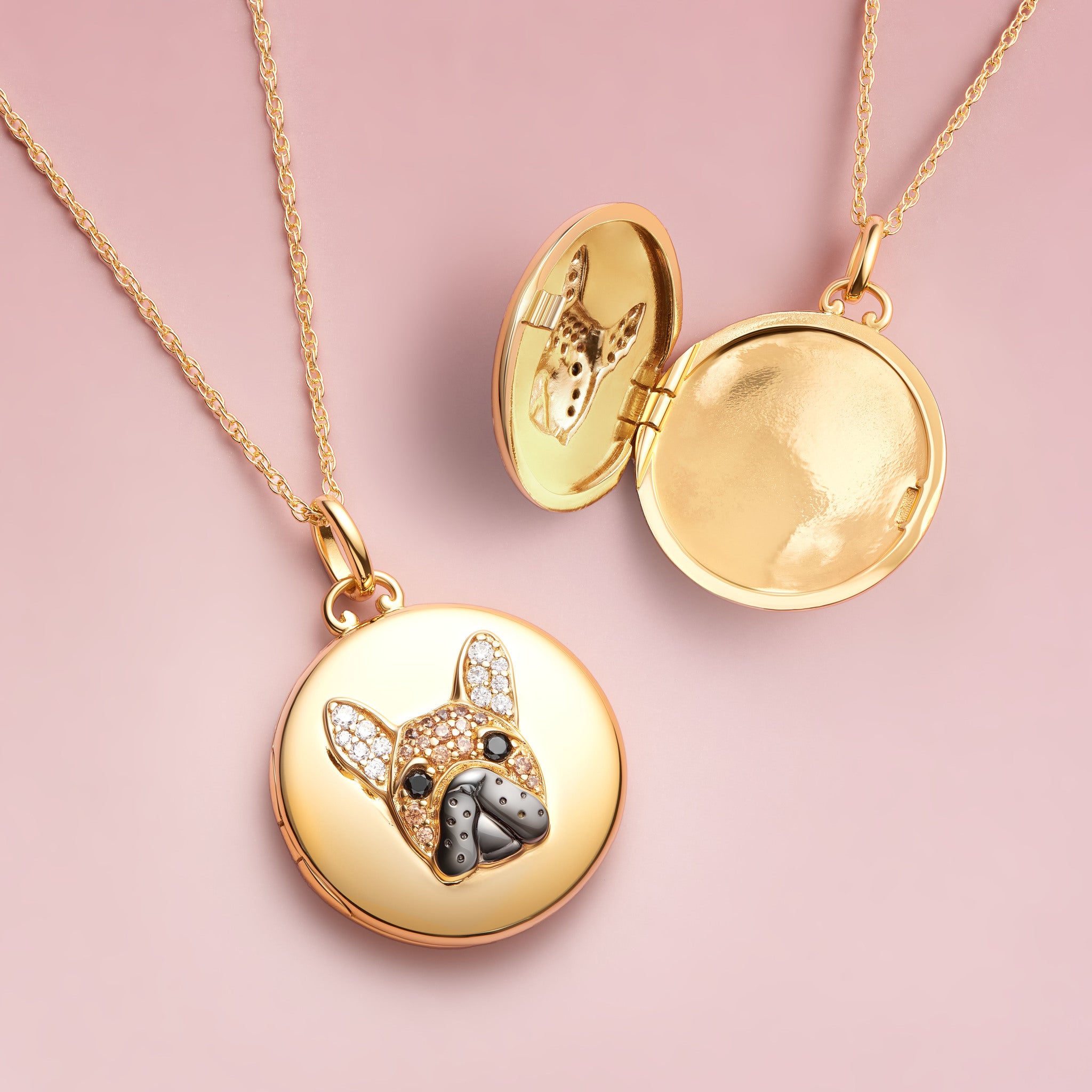 Charm Necklace Gold French Bulldog Necklace Frenchie Jewelry Alex Woo Pet Frenchie Charm Necklace