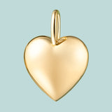 Gold Heart Sterling Silver Charm