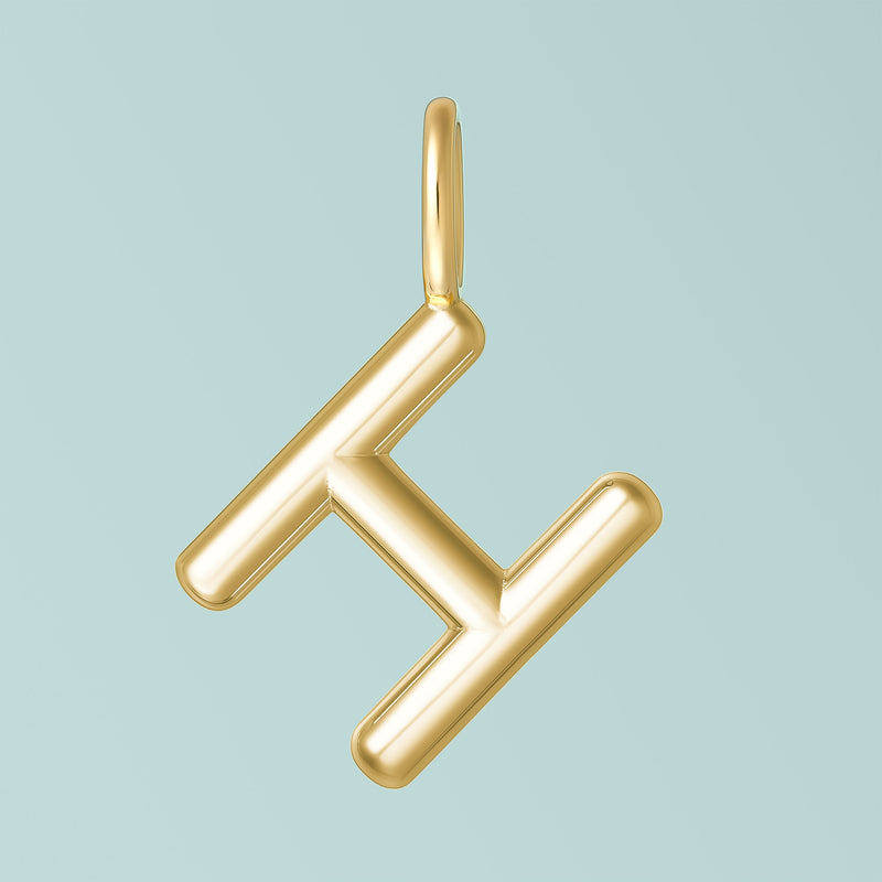 Gold Alphabet Sterling Silver Charms