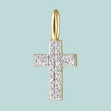 Cross Sterling Silver CZ Charm