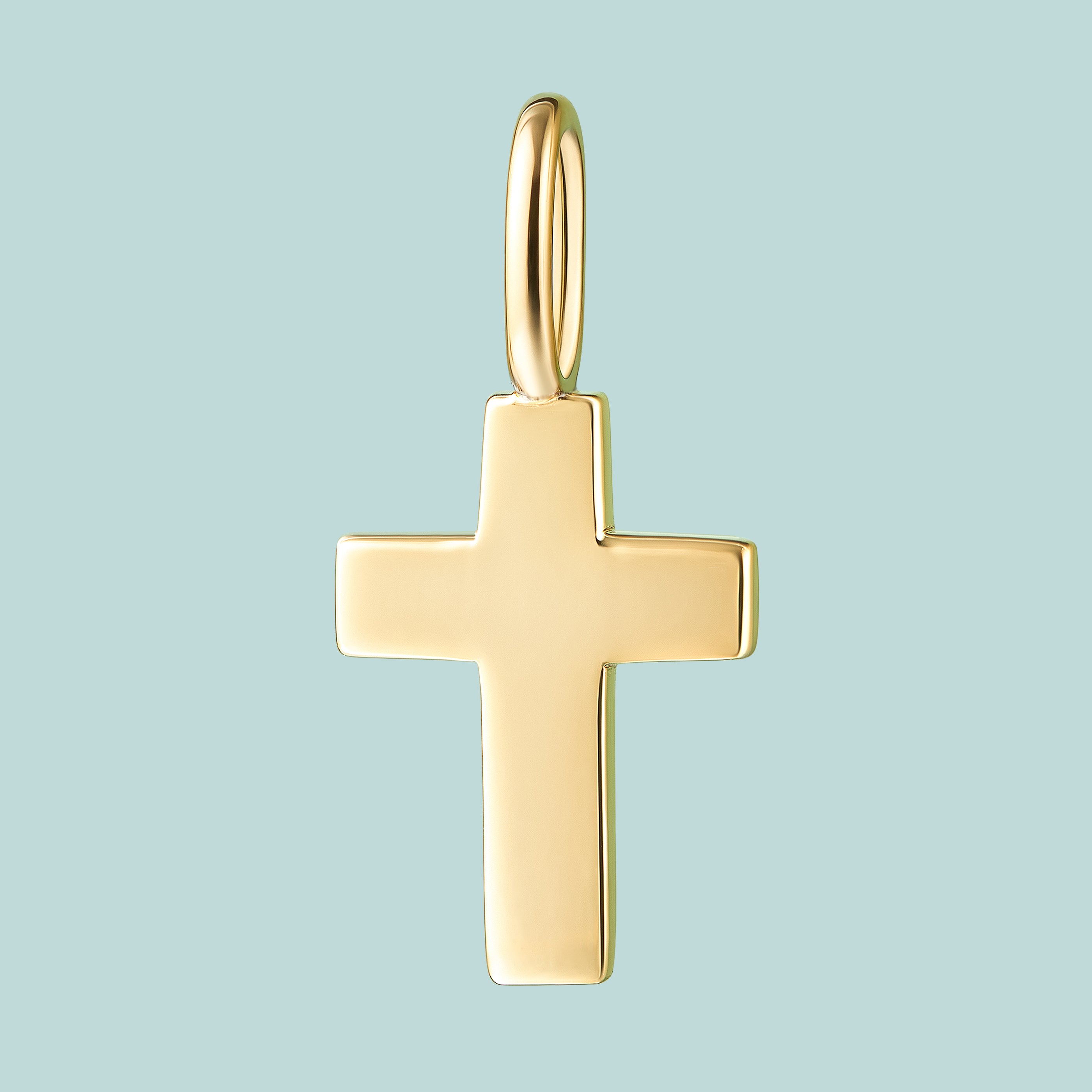 Gold Cross Sterling Silver Charm