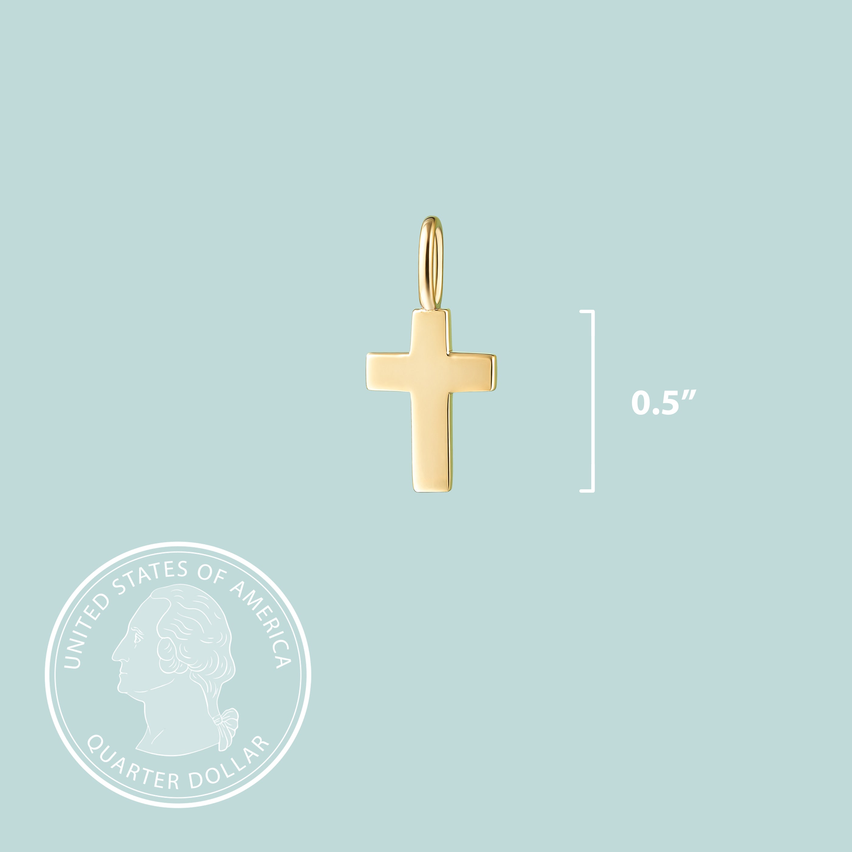 Gold Cross Sterling Silver Charm