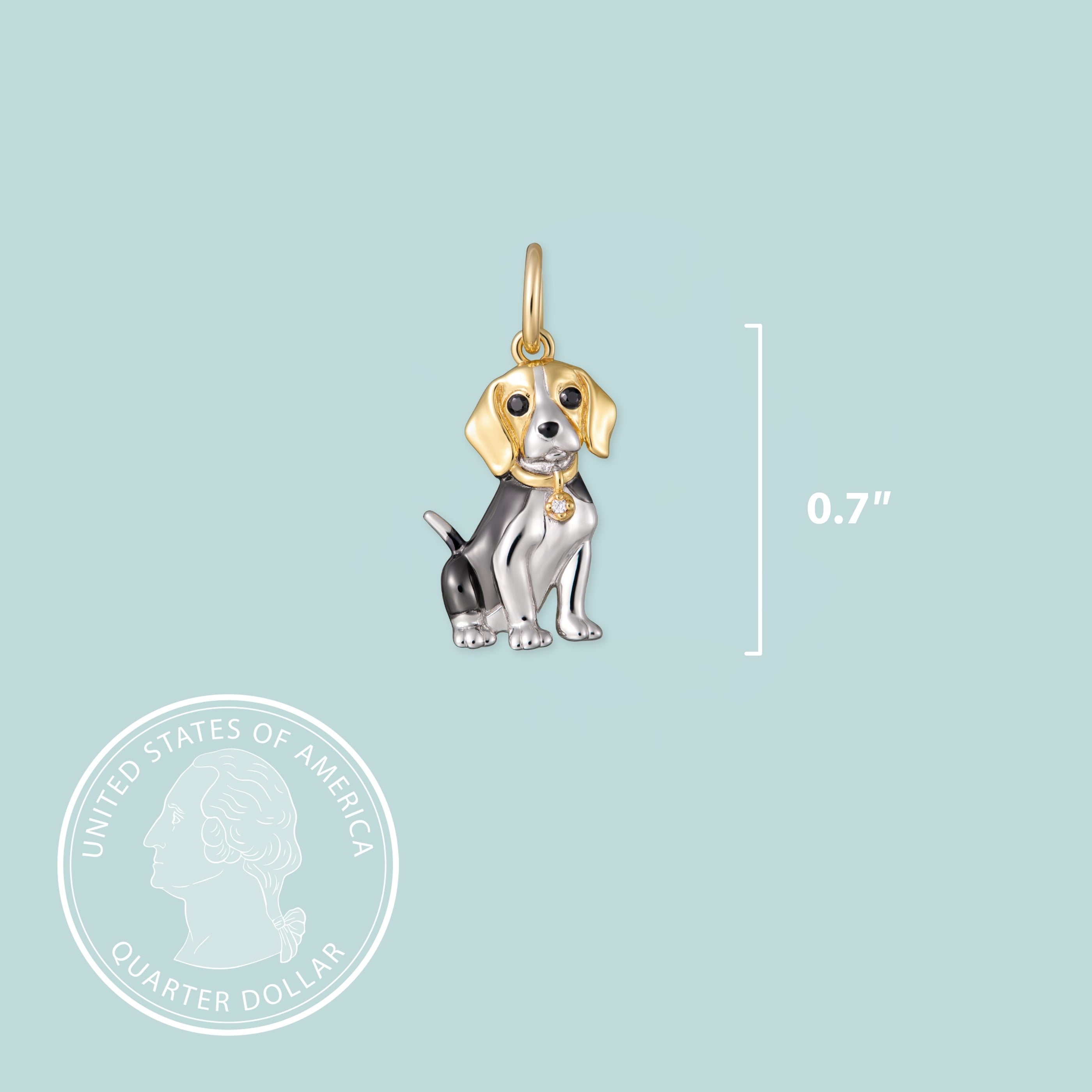 Beagle Sterling Silver Charm