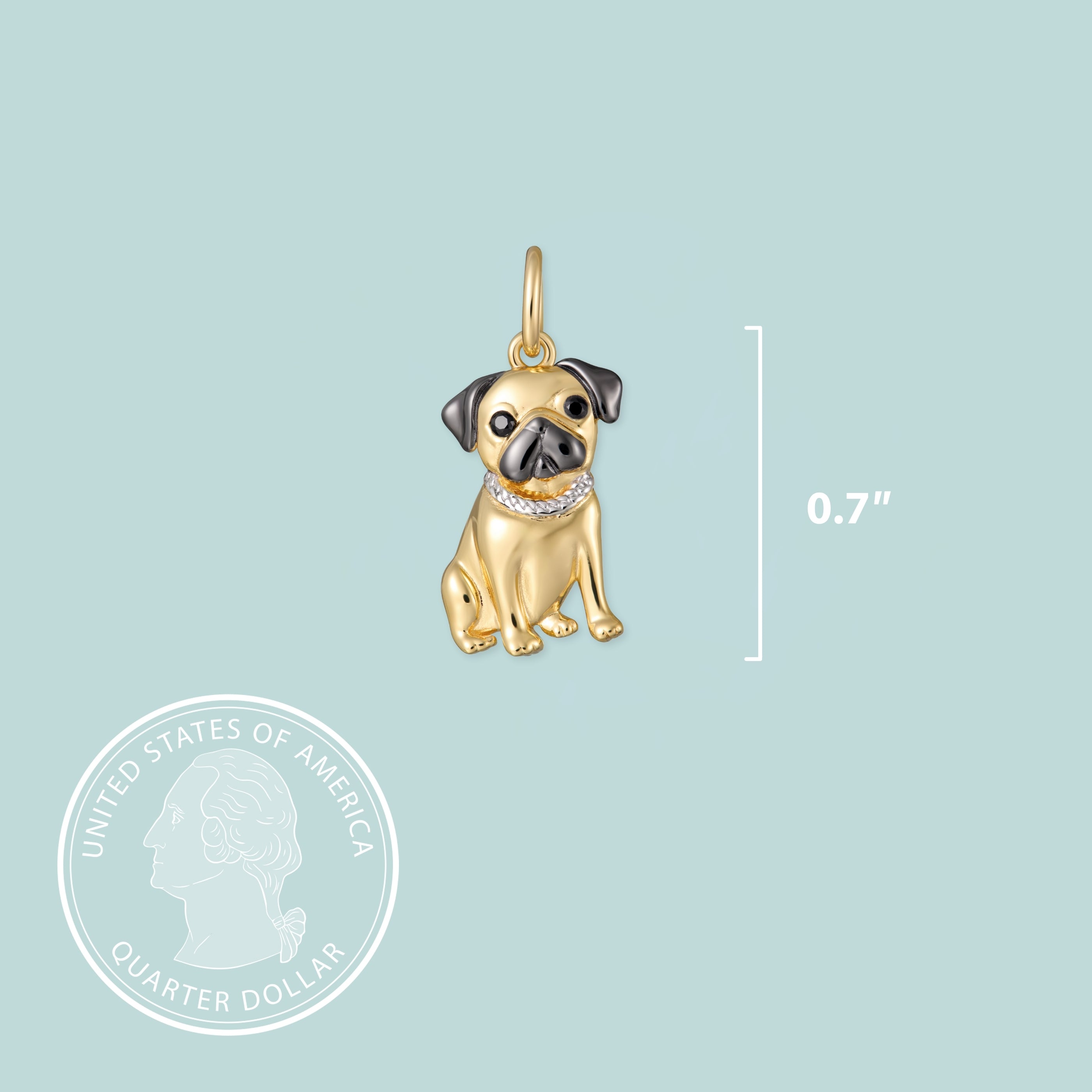 Pug Sterling Silver Charm