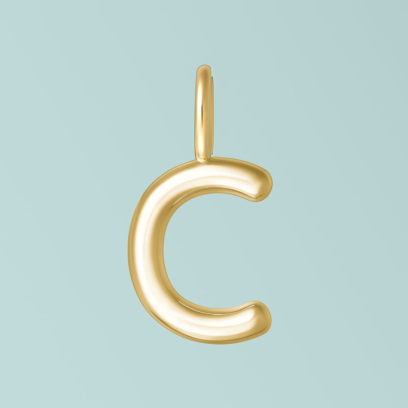 Gold Alphabet Sterling Silver Charms