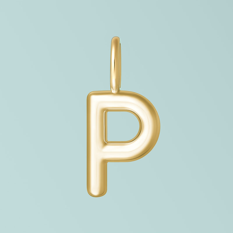Gold Alphabet Sterling Silver Charms