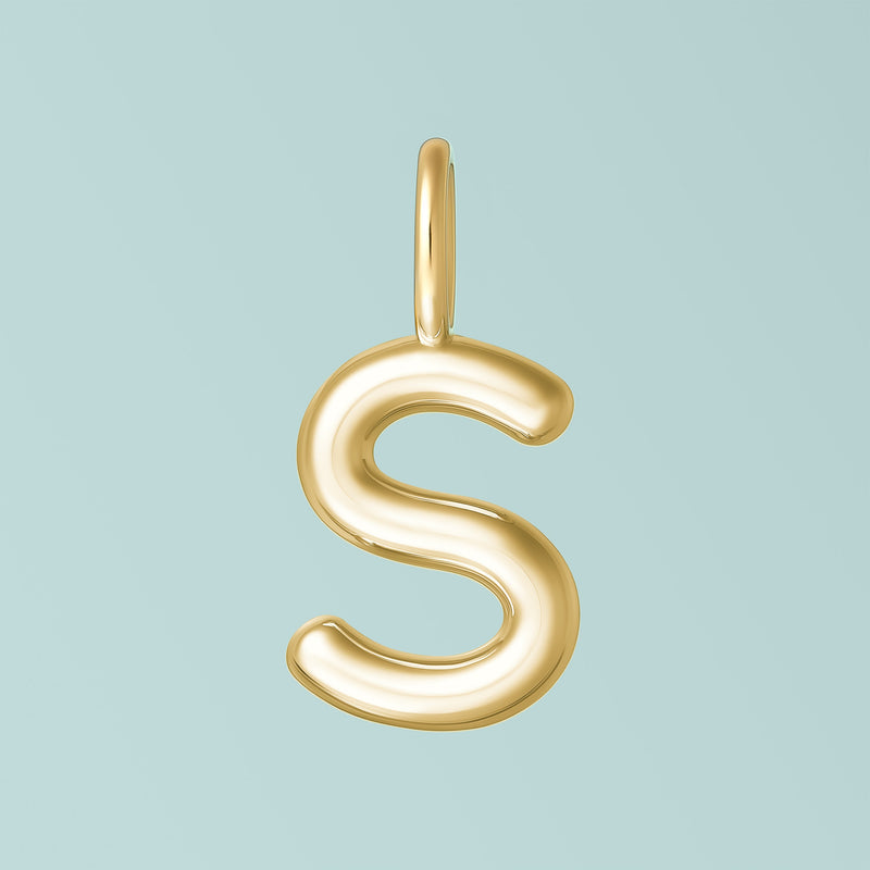 Gold Alphabet Sterling Silver Charms