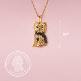 Yorkshire Terrier Puppy Sterling Silver Pendant Necklace