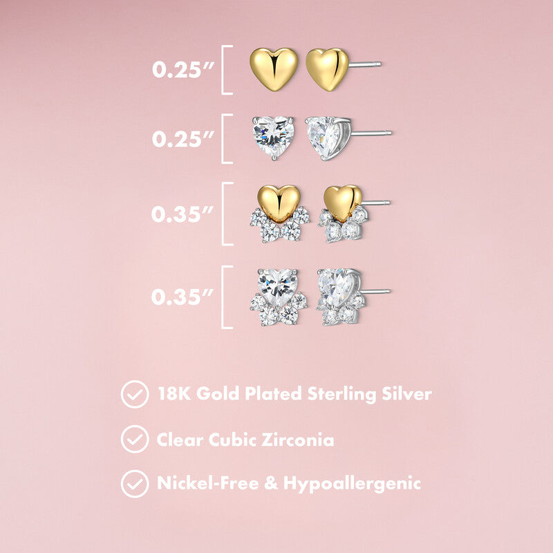 The Heart Paw Stud Earrings
