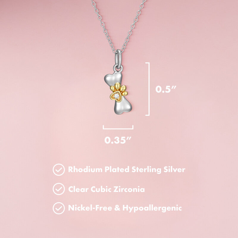 Mommy & Me - Bone Sterling Silver Pendant Necklace