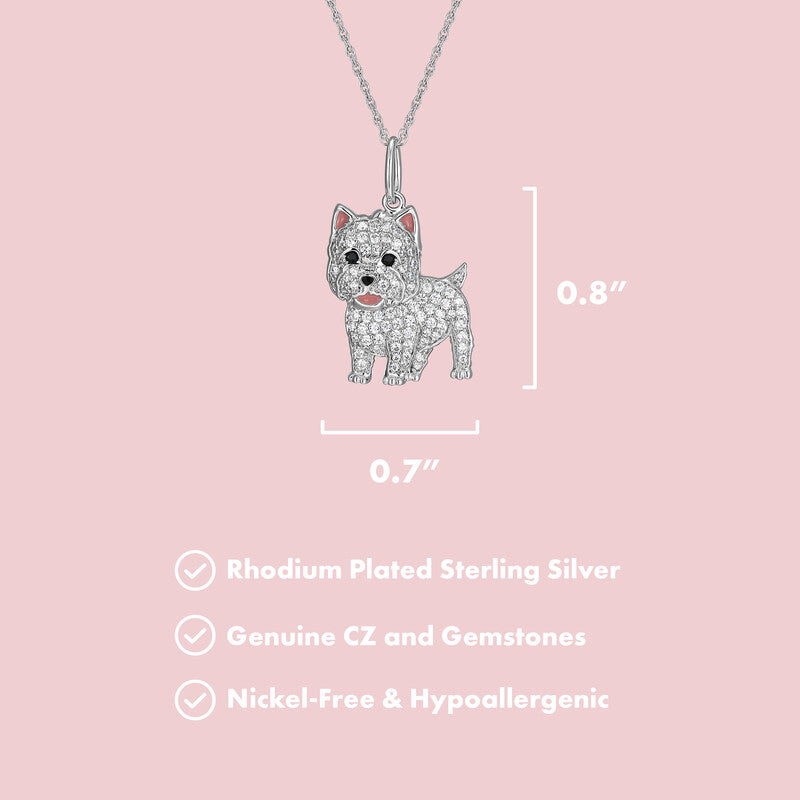 West Highland White Terrier Sterling Silver Pendant Necklace