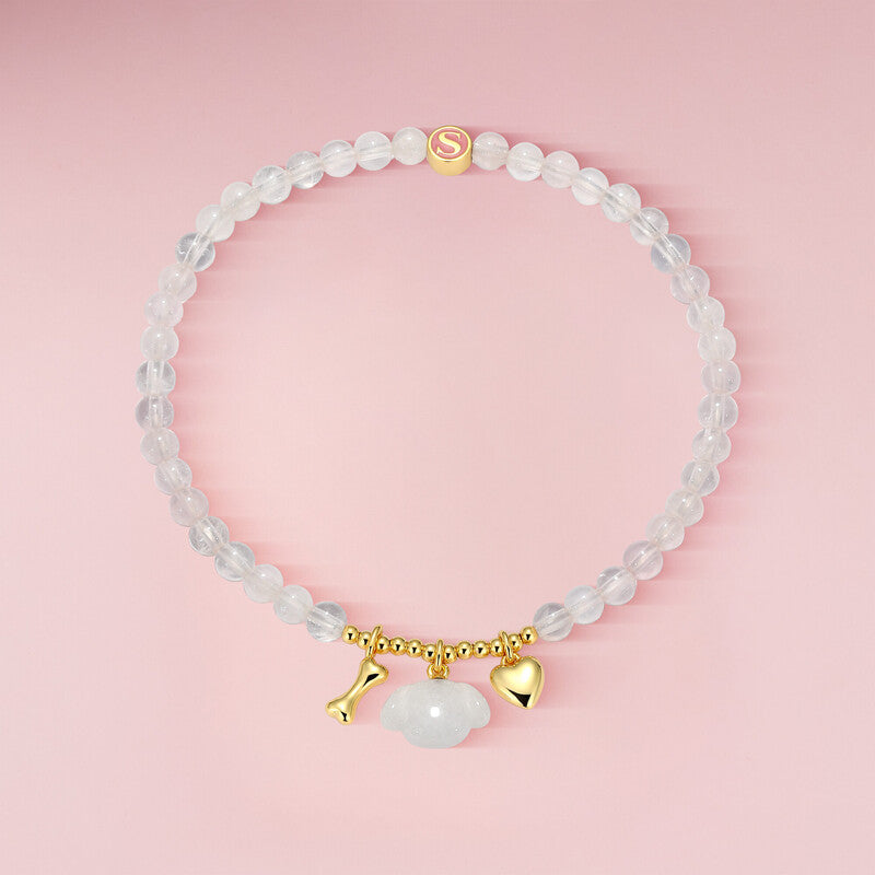 #color_Dog - White Quartzite & Rose Quartz