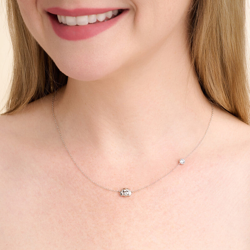 Shih Tzu Sterling Silver Station Necklace