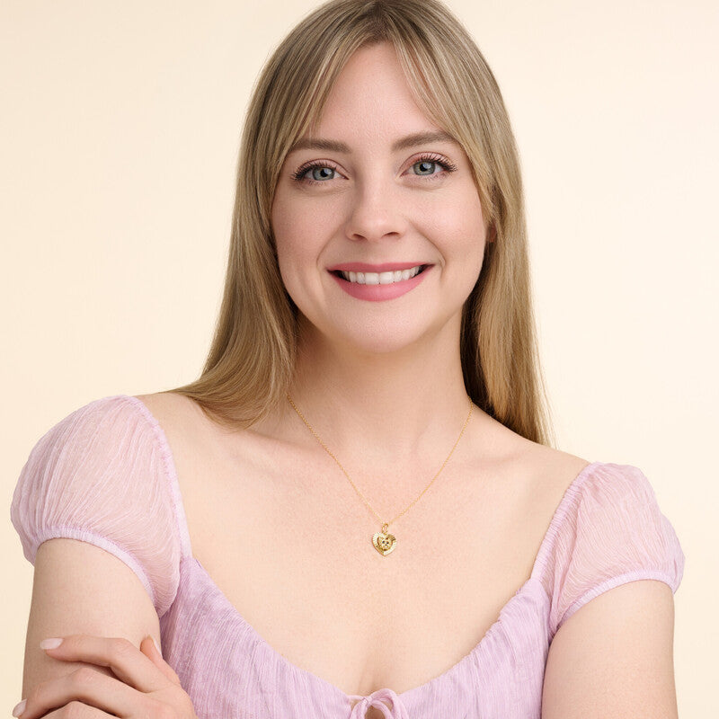 Yorkshire Terrier Halo Sterling Silver Pendant Necklace