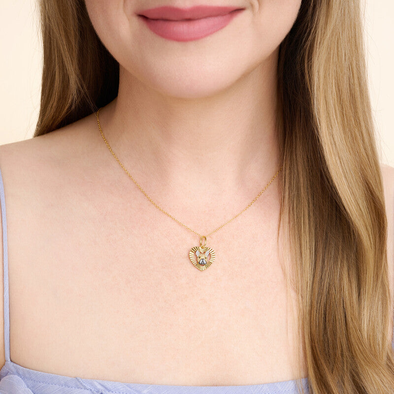 French Bulldog Halo Sterling Silver Pendant Necklace