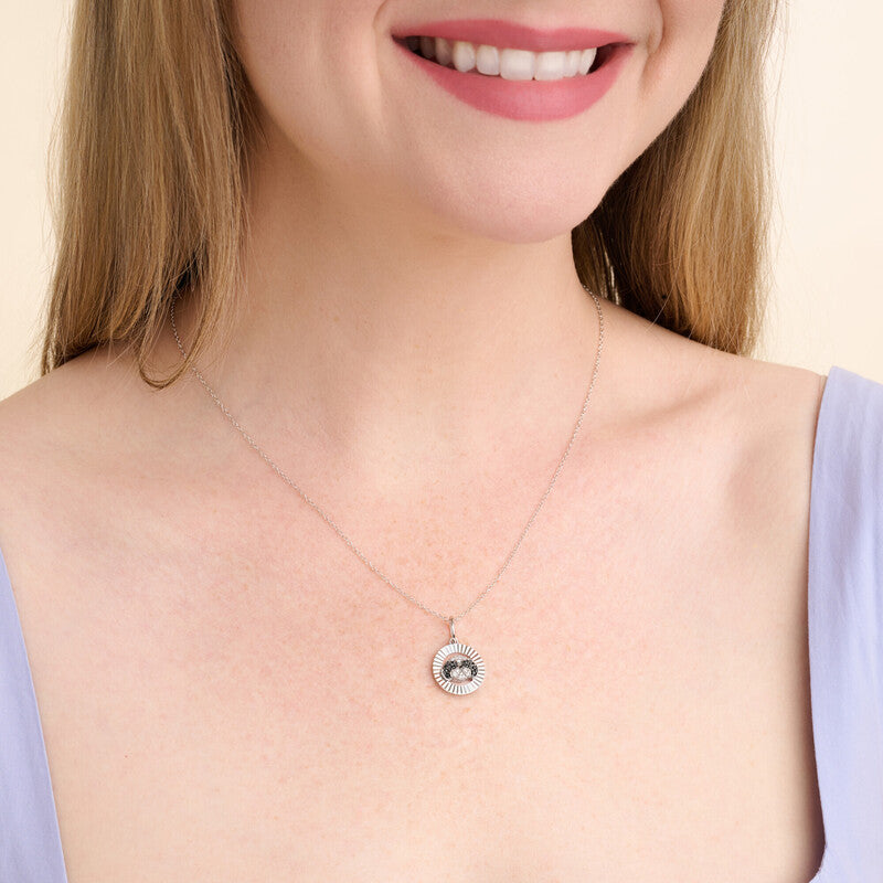 Shih Tzu Halo Sterling Silver Pendant Necklace