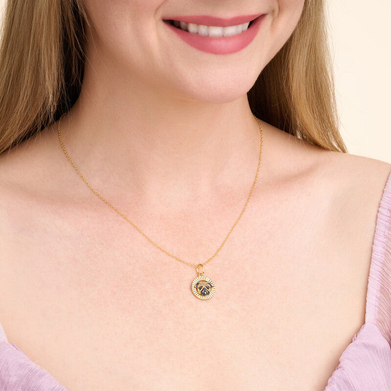 Pug Halo Sterling Silver Pendant Necklace