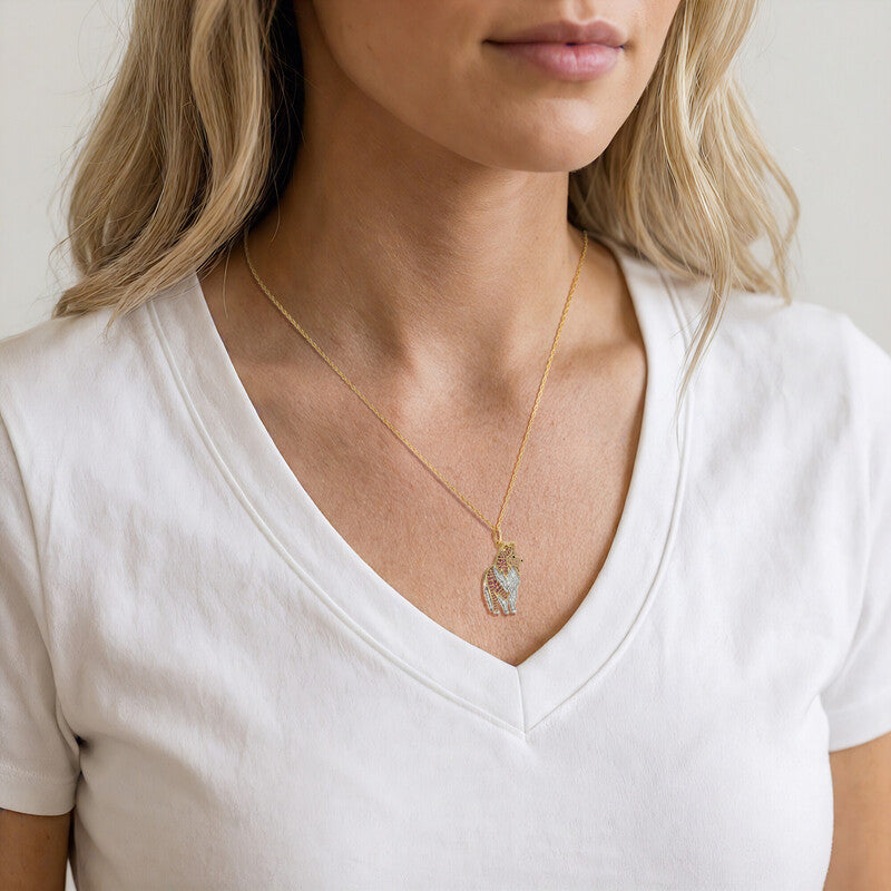 Sheltie Sterling Silver Pendant Necklace