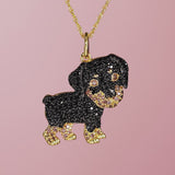 Rottweiler Sterling Silver Pendant Necklace