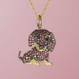 Dachshund Sterling Silver Pendant Necklace