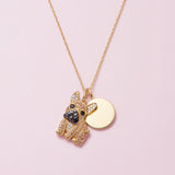 French Bulldog Sterling Silver Pendant Necklace