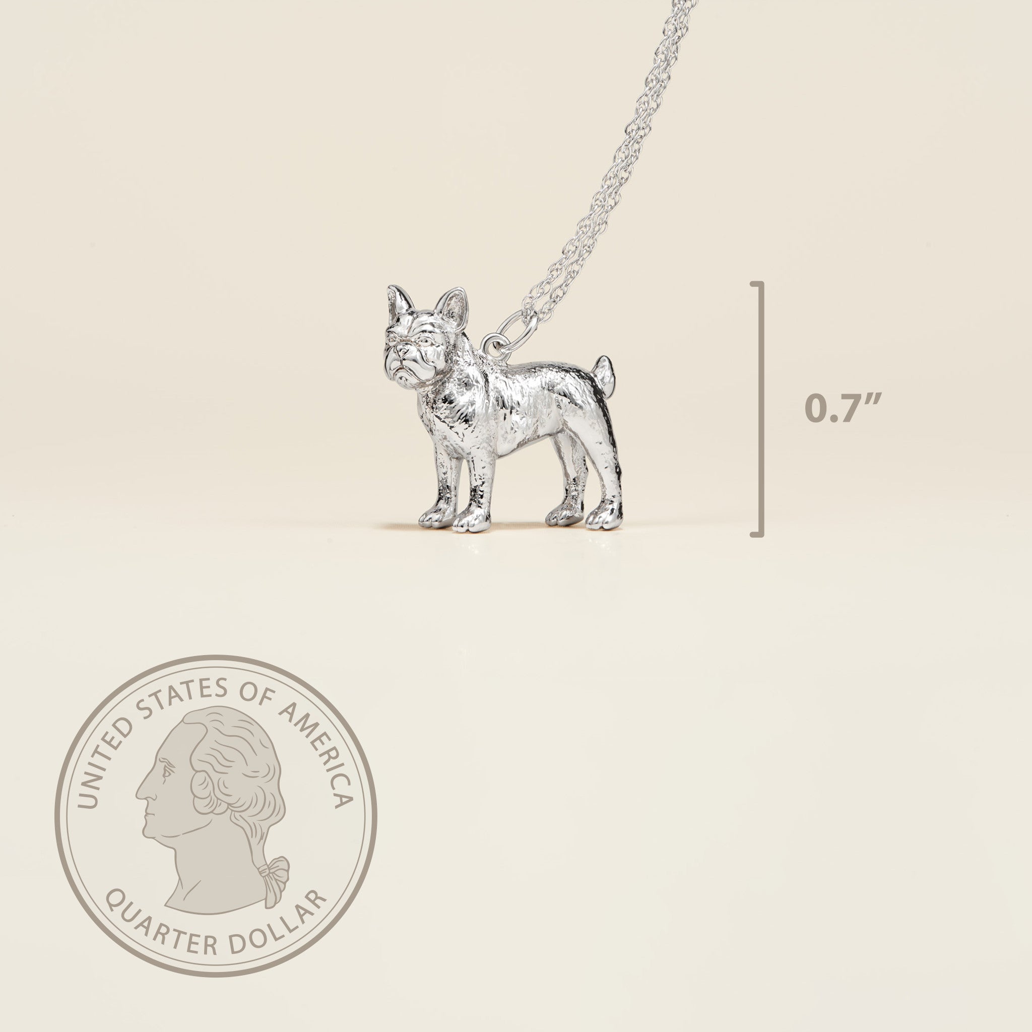 Boston Terrier Sterling Silver Pendant Necklace