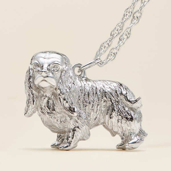 Cavalier King Charles Spaniel Sterling Silver Pendant Necklace