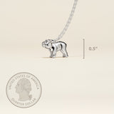 English Bulldog Sterling Silver Pendant Necklace