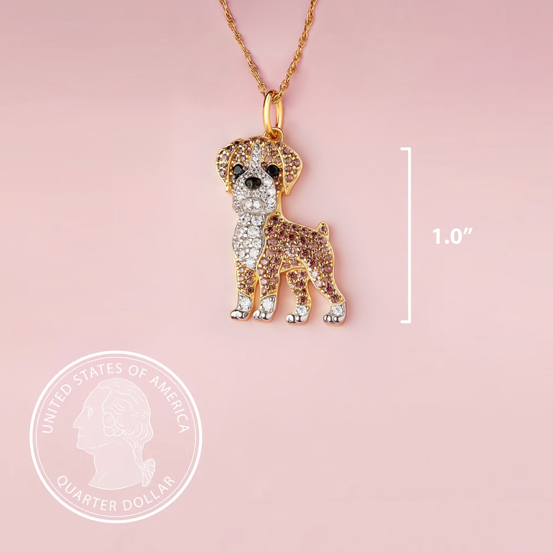 Boxer Sterling Silver Pendant Necklace