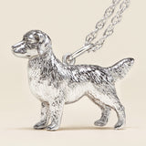 Golden Retriever Sterling Silver Pendant Necklace
