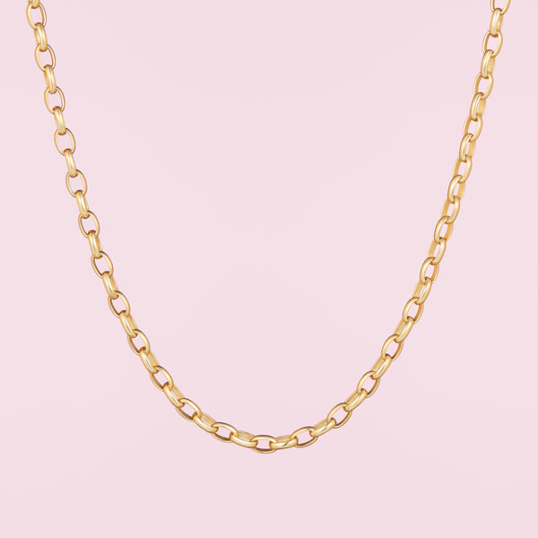4mm Oval Rolo Chain 22"-24"