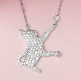Playful Kitten Sterling Silver Pendant Necklace