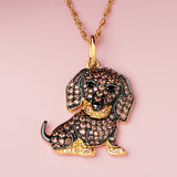 Dachshund Sterling Silver Pendant Necklace
