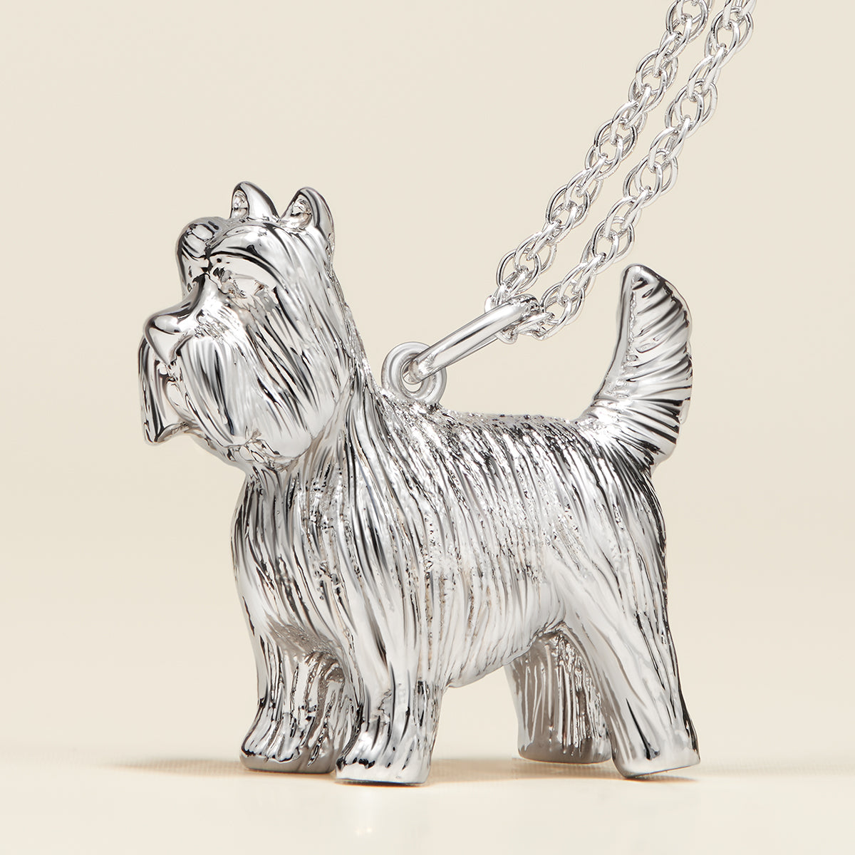 Yorkshire Terrier Sterling Silver Pendant Necklace